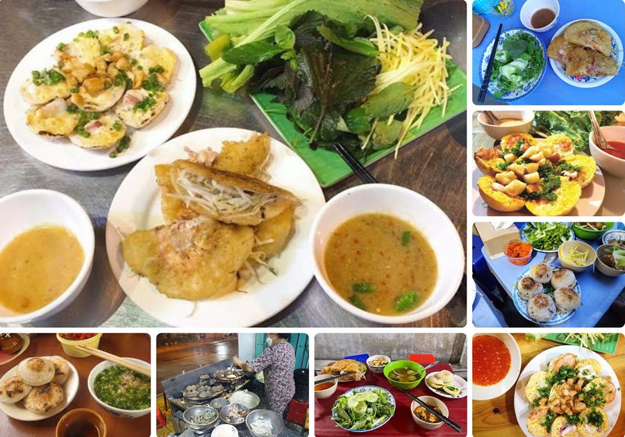 Món bánh xèo, bánh căn tại quán Quang Trung - Phan Rang