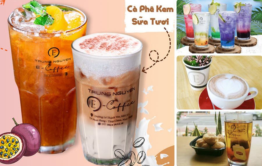 Thực đơn đa dạng của quán Trung Nguyên E - Coffee