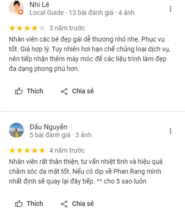 Một số đánh giá tích cực từ khách hàng về Venice Spa & Beauty Center