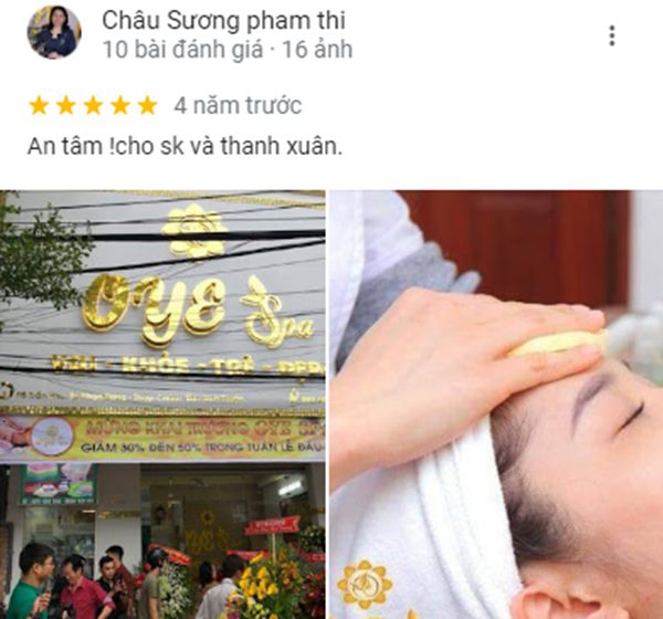 Đánh giá tích cực từ khách hàng về Oye Spa & Beauty tại Ninh Thuận