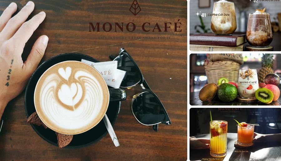 Thực đơn đồ uống đa dạng tại Mono Cafe