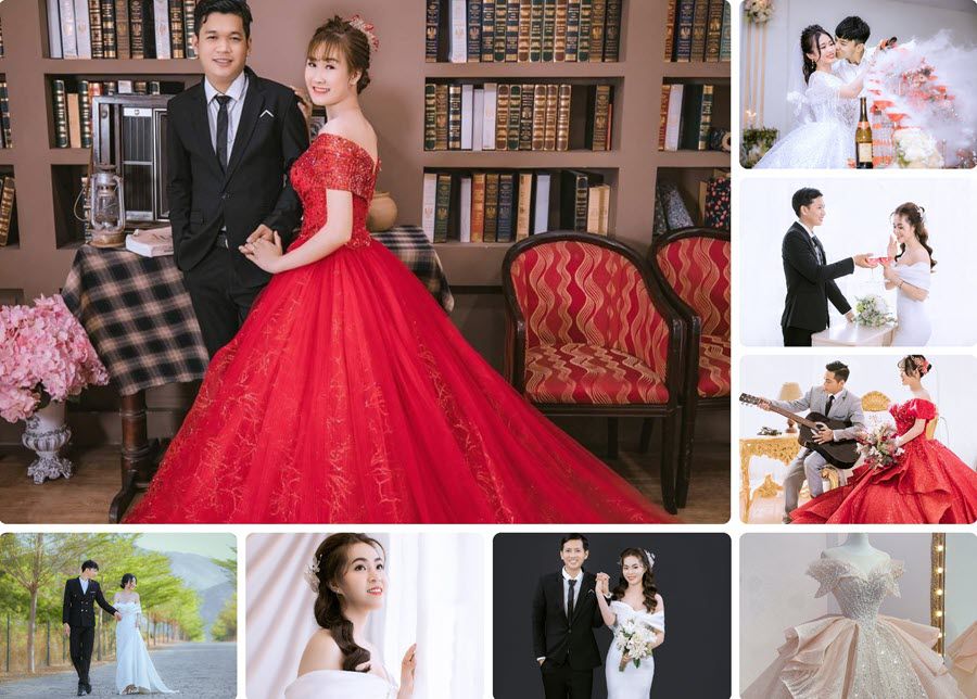 Trang phục váy cưới lộng lẫy tại tại Hoàng Tuấn Wedding Studio