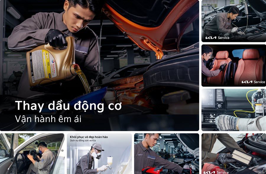 Đội ngũ Kỹ thuật viên chuyên nghiệp, tay nghề cao của showroom KIA