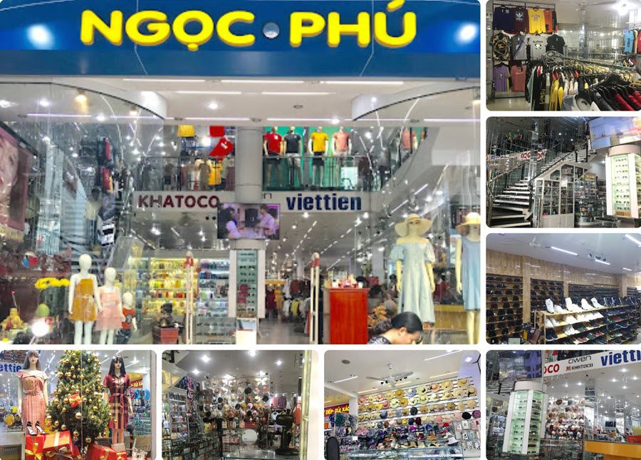 Các gian hàng trưng bày thời trang tại shop Ngọc Phú