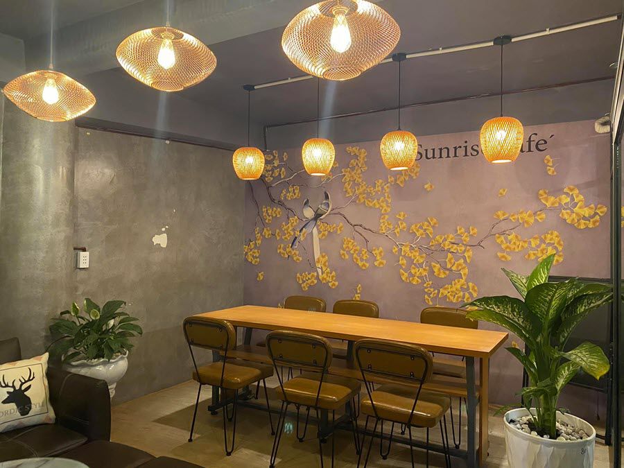 Không gian bên trong của quán Sunrise Cafe - Ninh Thuận