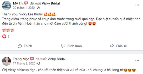 Một số nhận xét của khách hàng về các dịch tại Vicky Bridal - Phan Rang