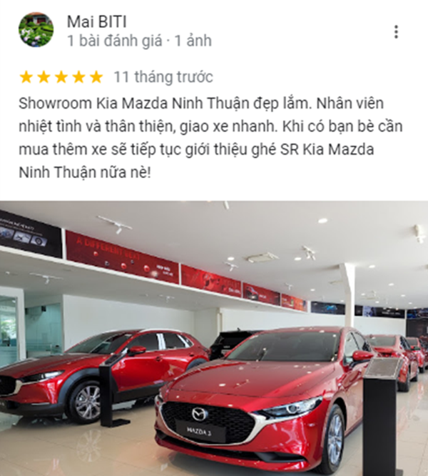 Một số đánh giá của khách hàng về Showroom Mazda Phan Rang - Ninh Thuận