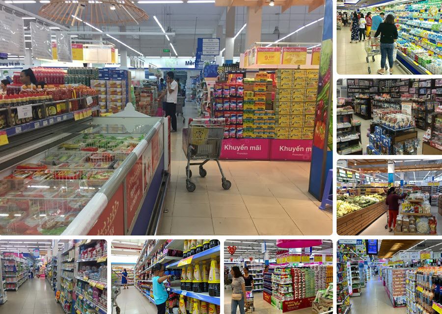 Các gian hàng trưng bày sản phẩm tại Coopmart Thanh Hà - Phan Rang