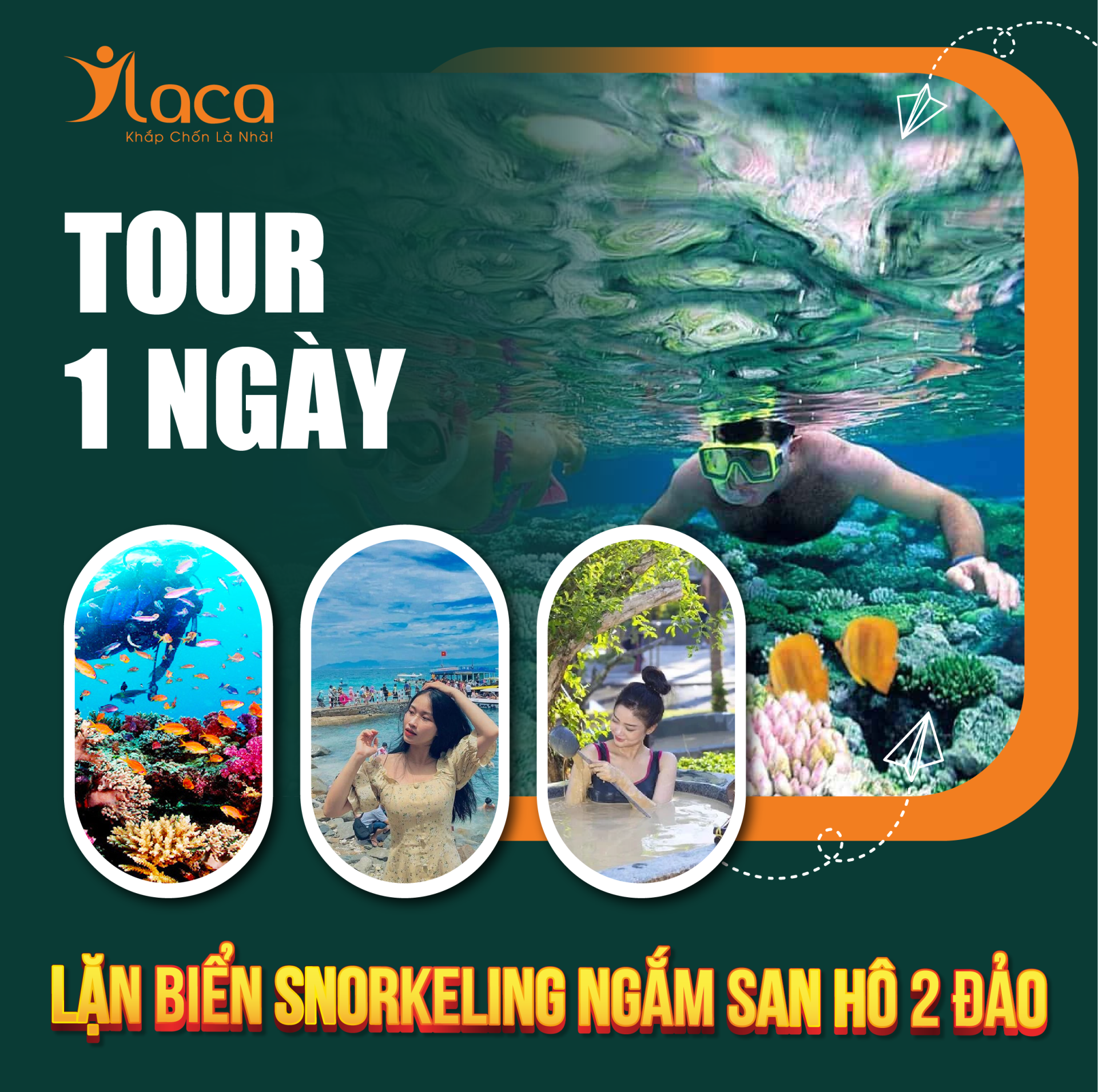 TOUR LẶN BIỂN SNORKELING NGẮM SAN HÔ 2 ĐẢO NHA TRANG 1 NGÀY