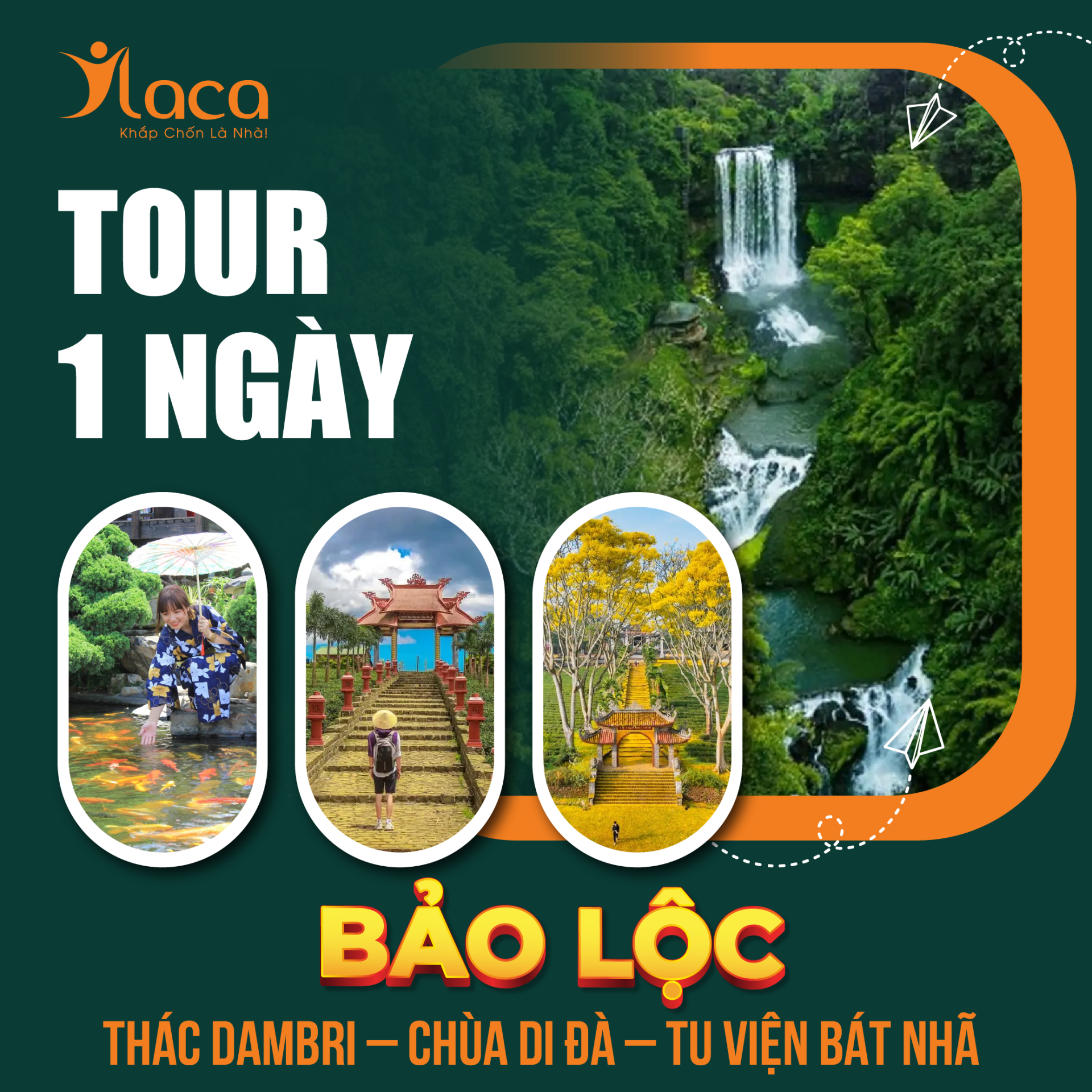 TOUR BẢO LỘC 1 NGÀY: TOUR THÁC DAMBRI – CHÙA DI ĐÀ – TU VIỆN BÁT NHÃ 