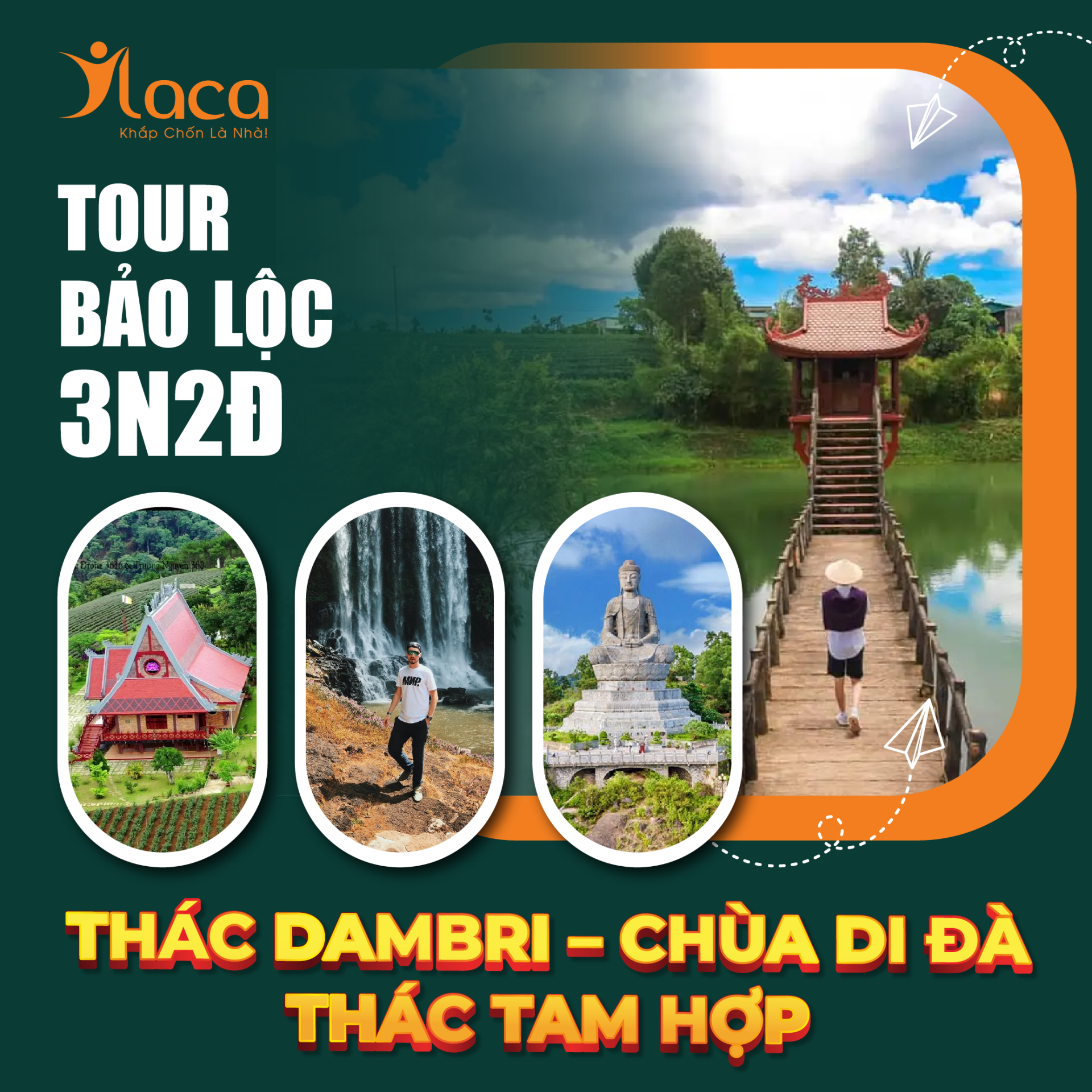 Tour Bảo Lộc 3 ngày 2 đêm – Thác Dambri – Chùa Di Đà – Thác Tam Hợp