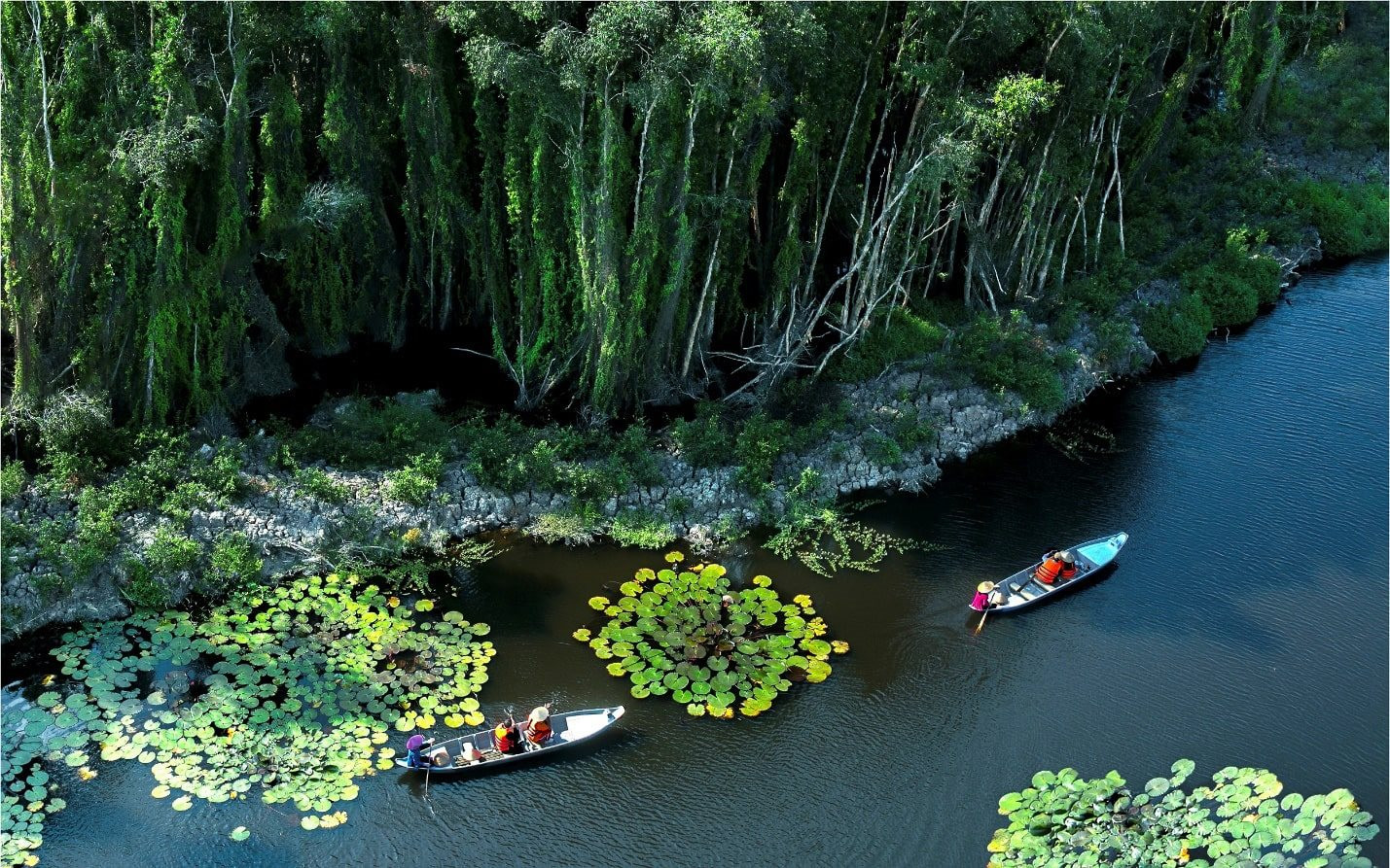 “Thèm” hít thở không khí trong lành, ghé ngay khu du lịch Làng Nổi Tân Lập Long An