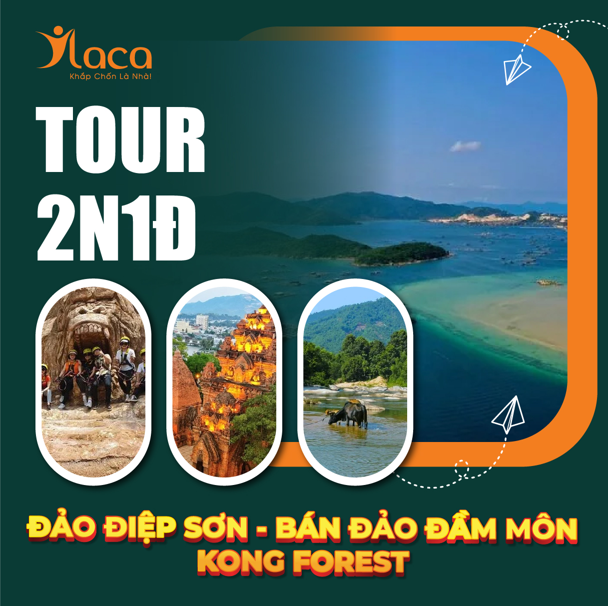 TOUR DU LỊCH NHA TRANG 2N1Đ ĐẢO ĐIỆP SƠN – BÁN ĐẢO ĐẦM MÔN – KONG FOREST