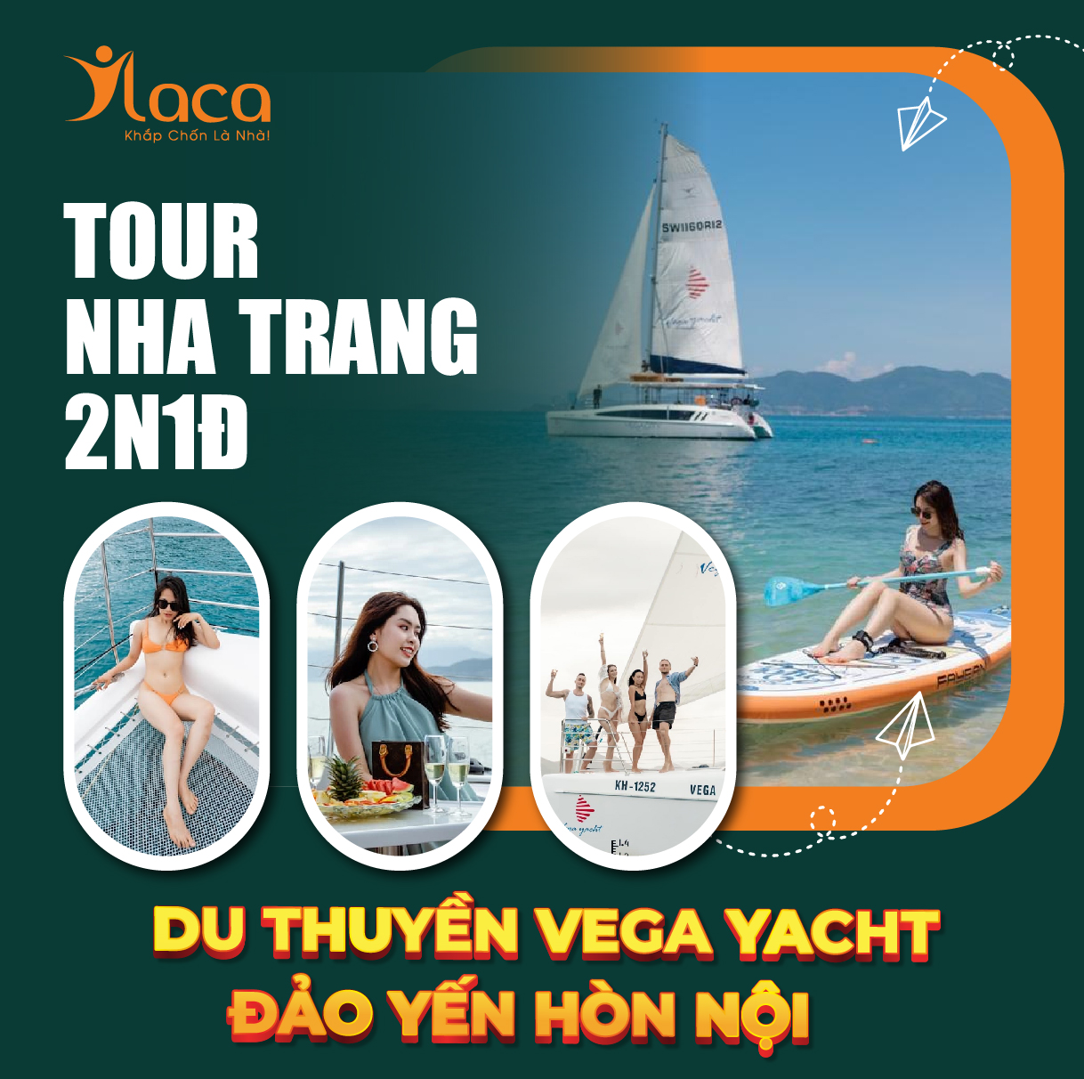 TOUR DU THUYỀN VEGA YACHT – ĐẢO YẾN HÒN NỘI NHA TRANG 2N1Đ