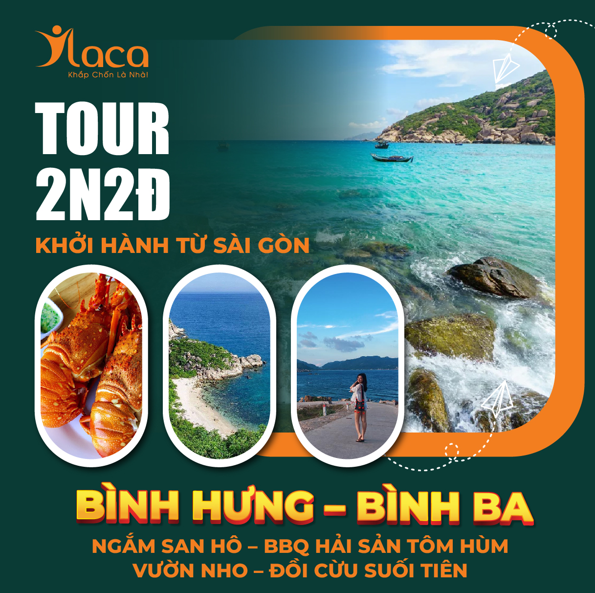 Tour Bình Hưng – Bình Ba 2 Ngày 2 Đêm: Ngắm San Hô – BBQ Hải Sản Tôm Hùm – Vườn Nho – Đồi Cừu Suối Tiên