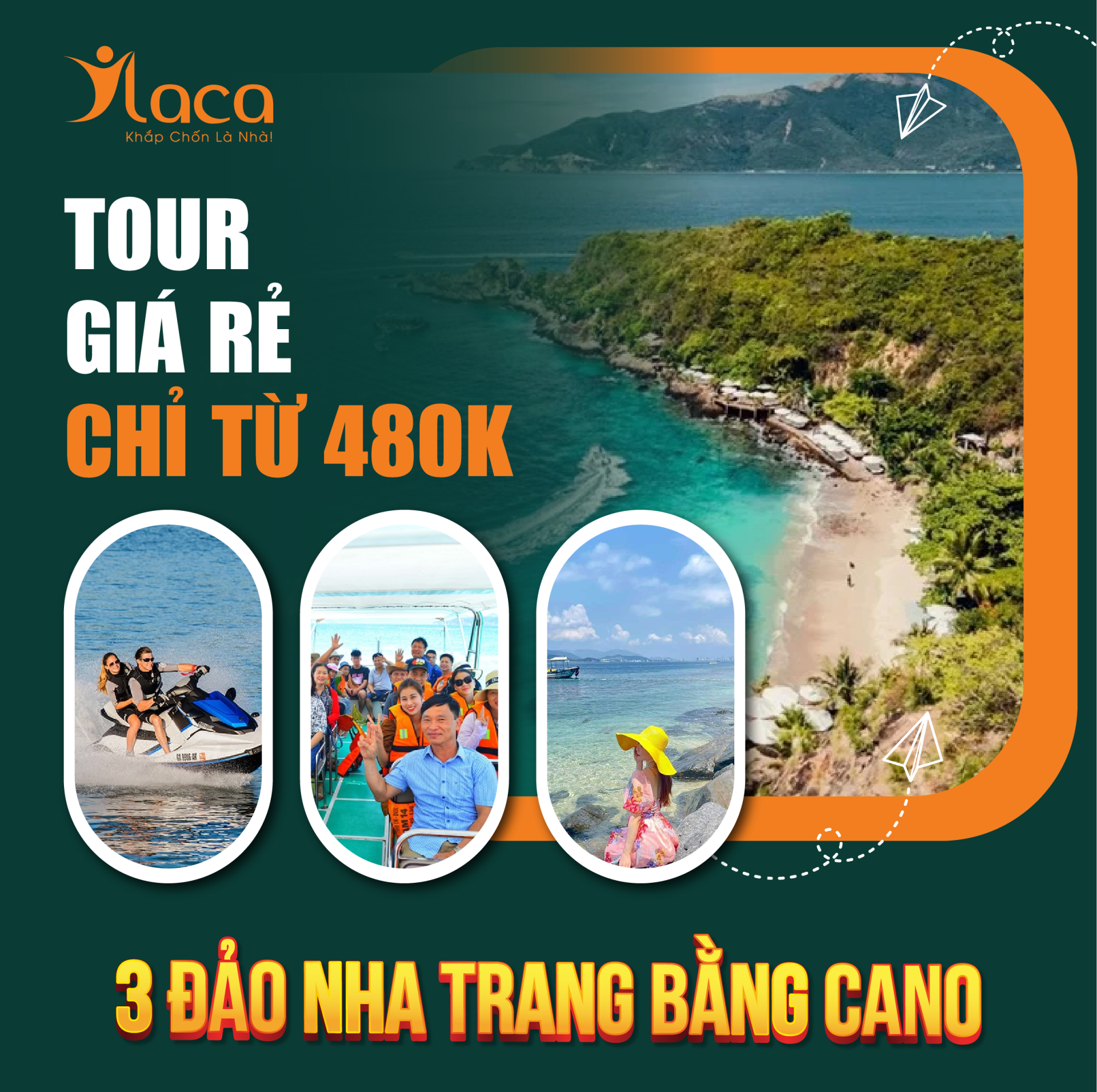 Tour 3 Đảo Nha Trang Bằng Cano giá rẻ chỉ từ 480K