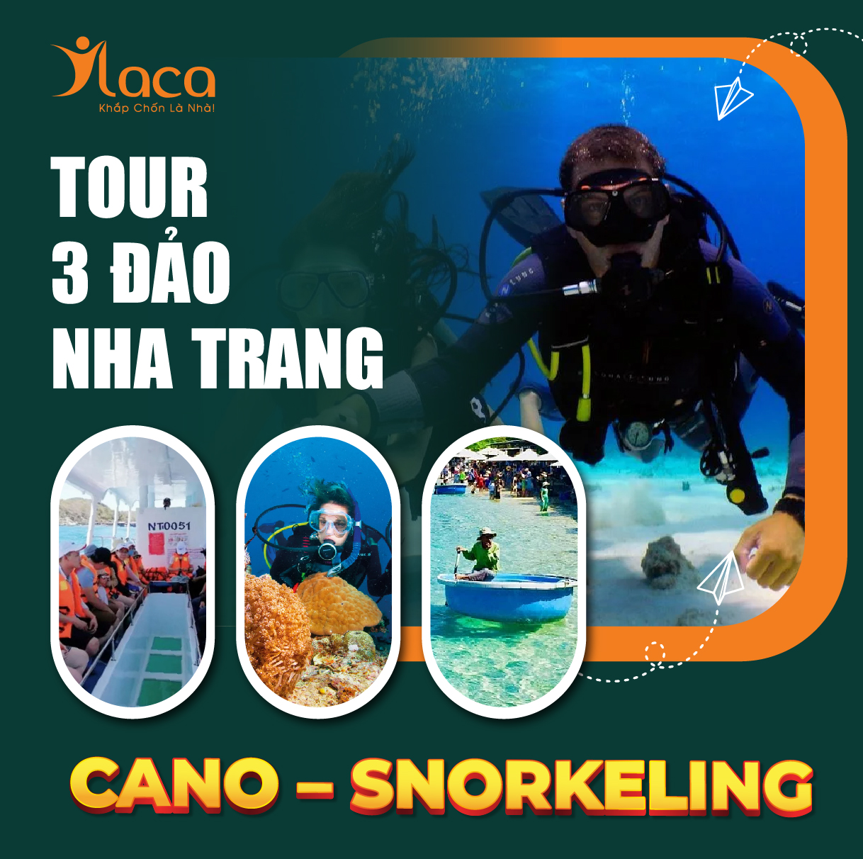 Tour 3 Đảo Nha Trang Giá Rẻ: Cano – Snorkeling