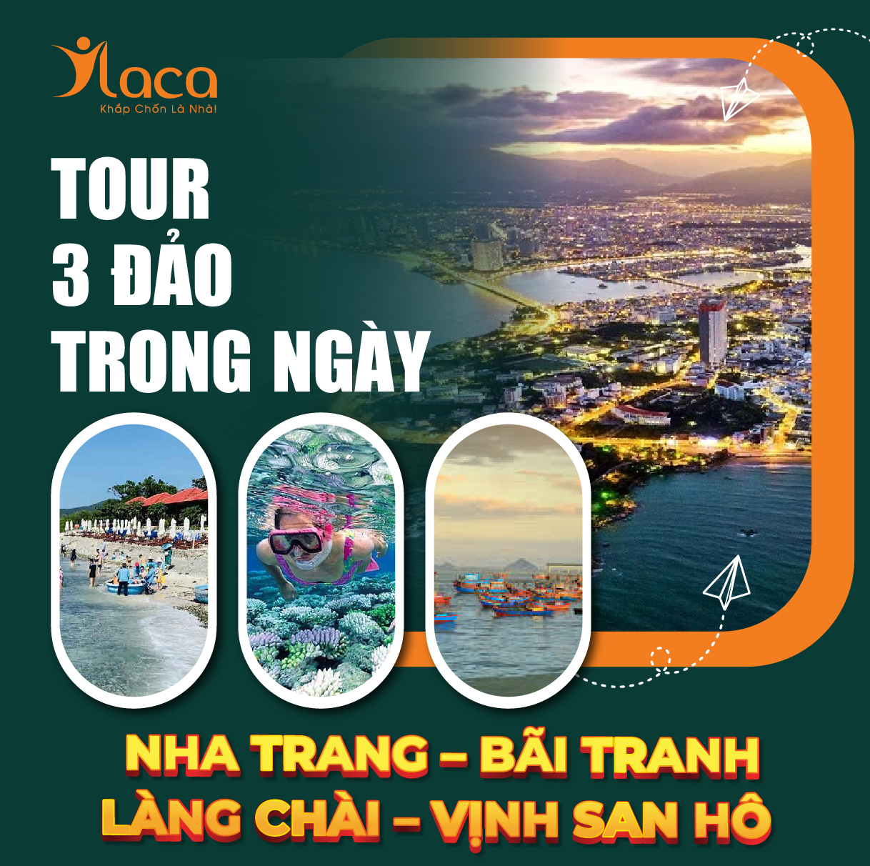 Tour 3 Đảo Nha Trang Trong Ngày Deluxe: Nha Trang – Bãi Tranh – Làng Chài – Vịnh San Hô 