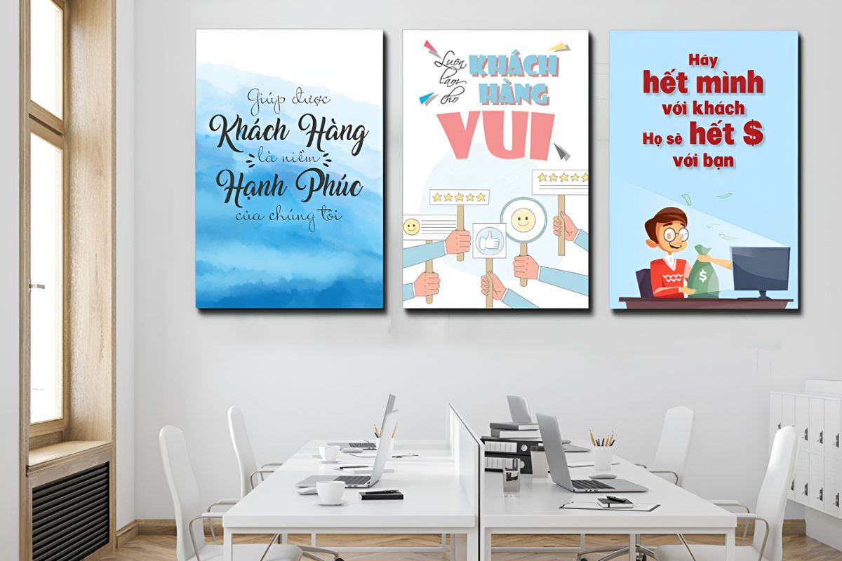 Sử dụng các slogan công ty để trang trí không gian làm việc